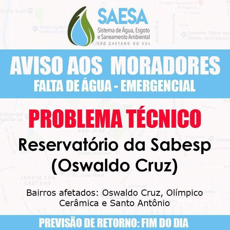 Aviso de Falta de Água
